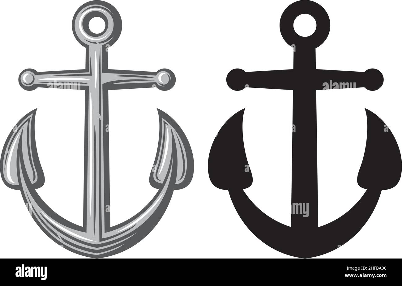 Anchor illustration Black and White Stock Photos & Images - Alamy