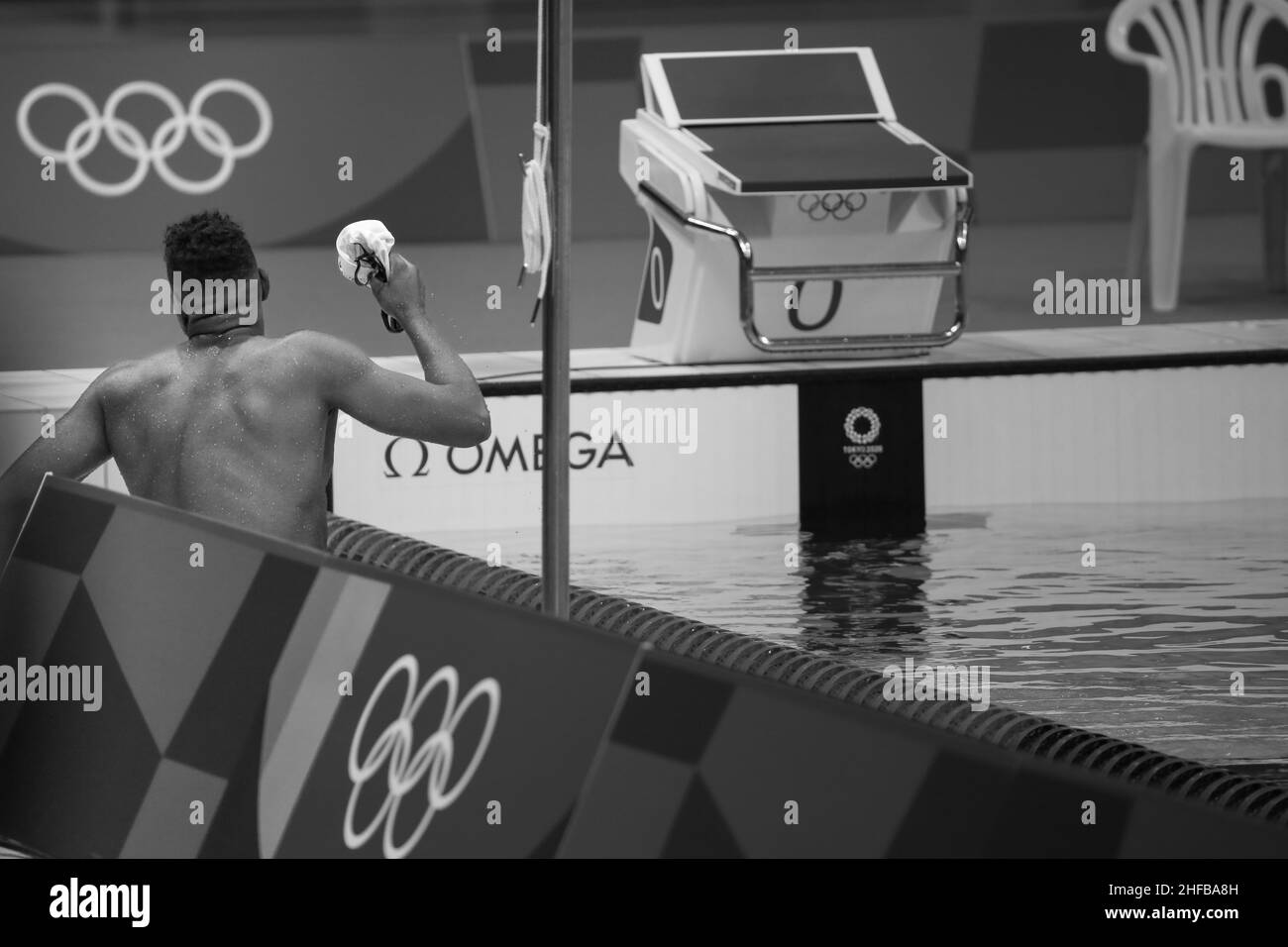Final mens 100m backstroke Black and White Stock Photos & Images Alamy