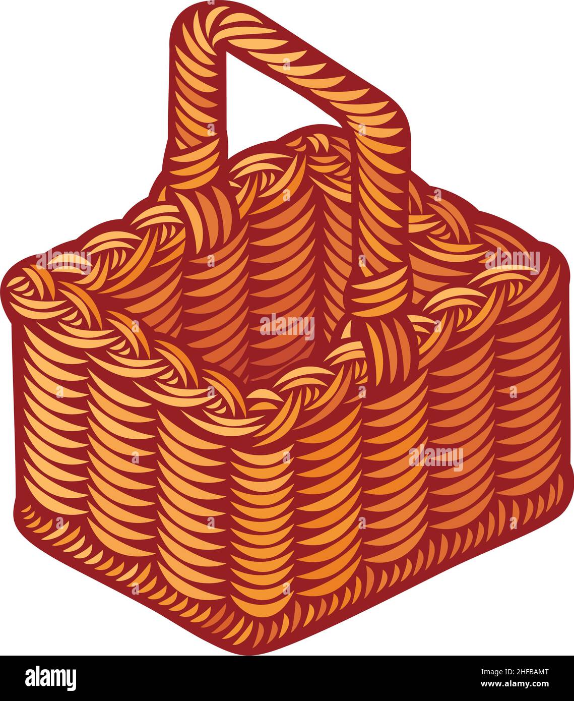 Wicker picnic basket vector illustration Stock Vector Image & Art - Alamy