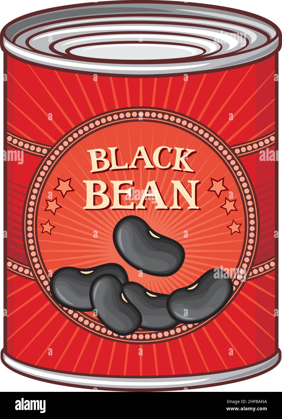 Tin of black beans vector illustration Stock Vector Image & Art Alamy