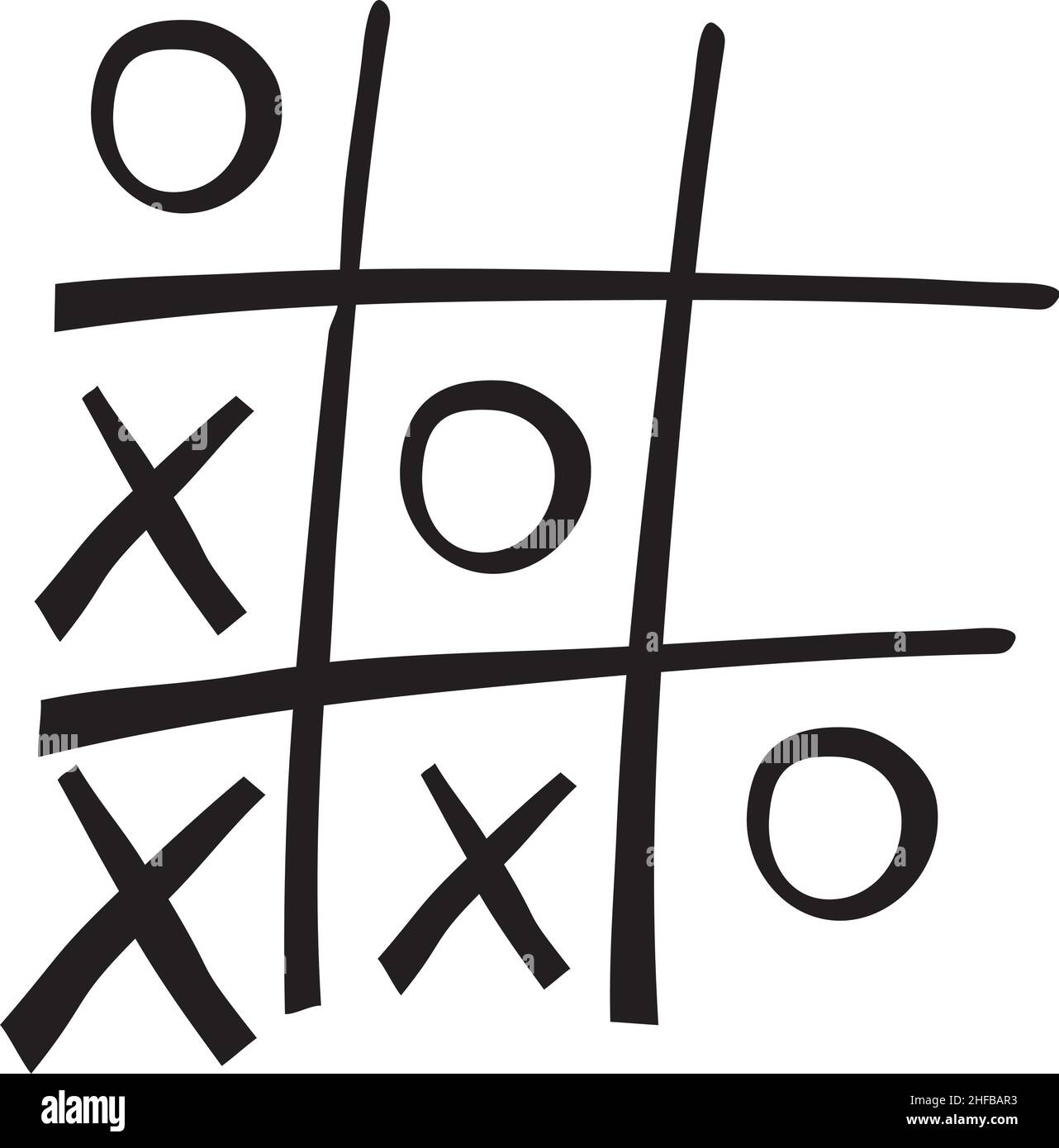 Hand Drawn Tic-tac-toe Elements Stock Vector - Illustration of