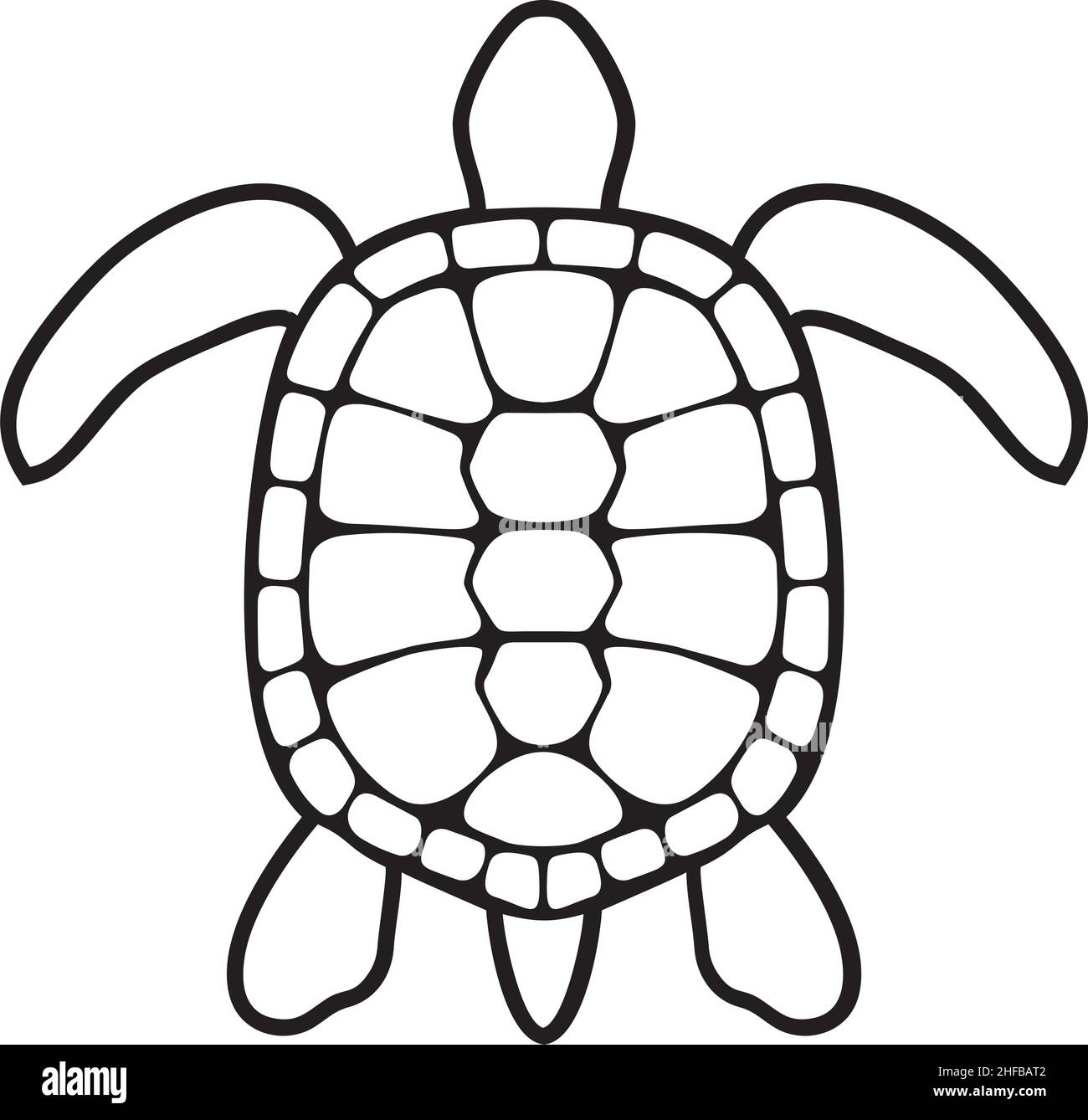Turtle black and white vector illustration Stock Vector Image & Art Alamy