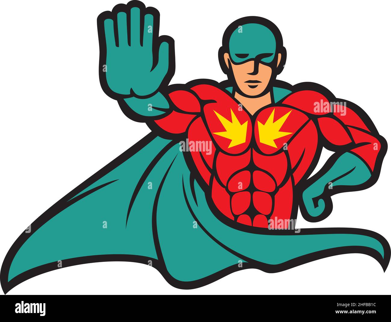 Superhero gesturing stop sign vector illustration Stock Vector