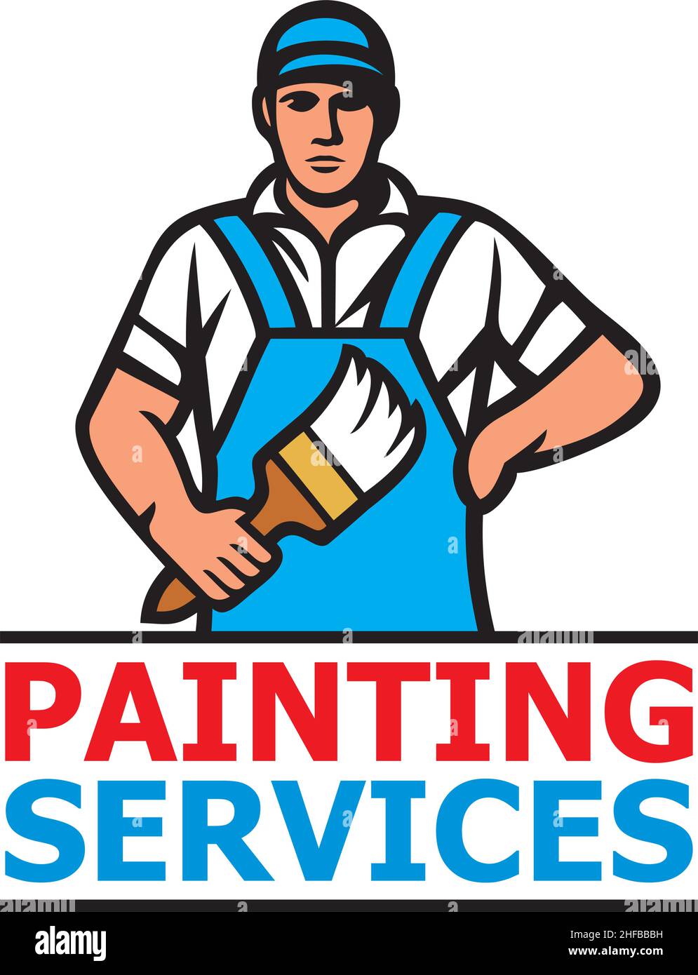 Painting services design a professional painter holding a paint brush