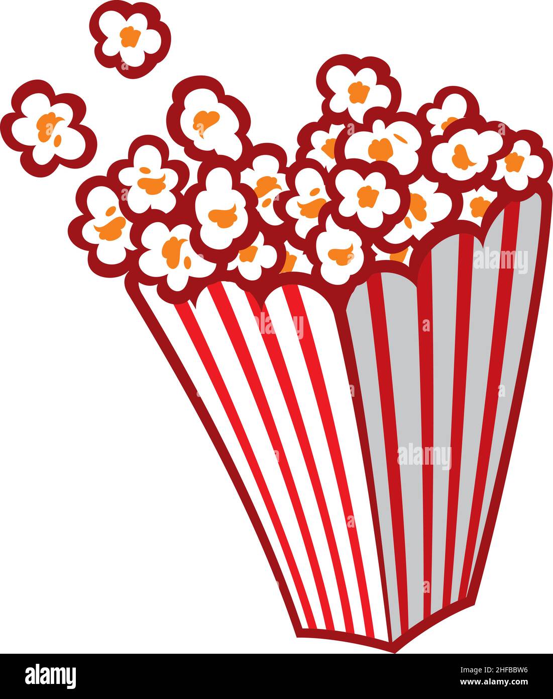 Popcorn in a striped tub vector illustration Stock Vector Image & Art