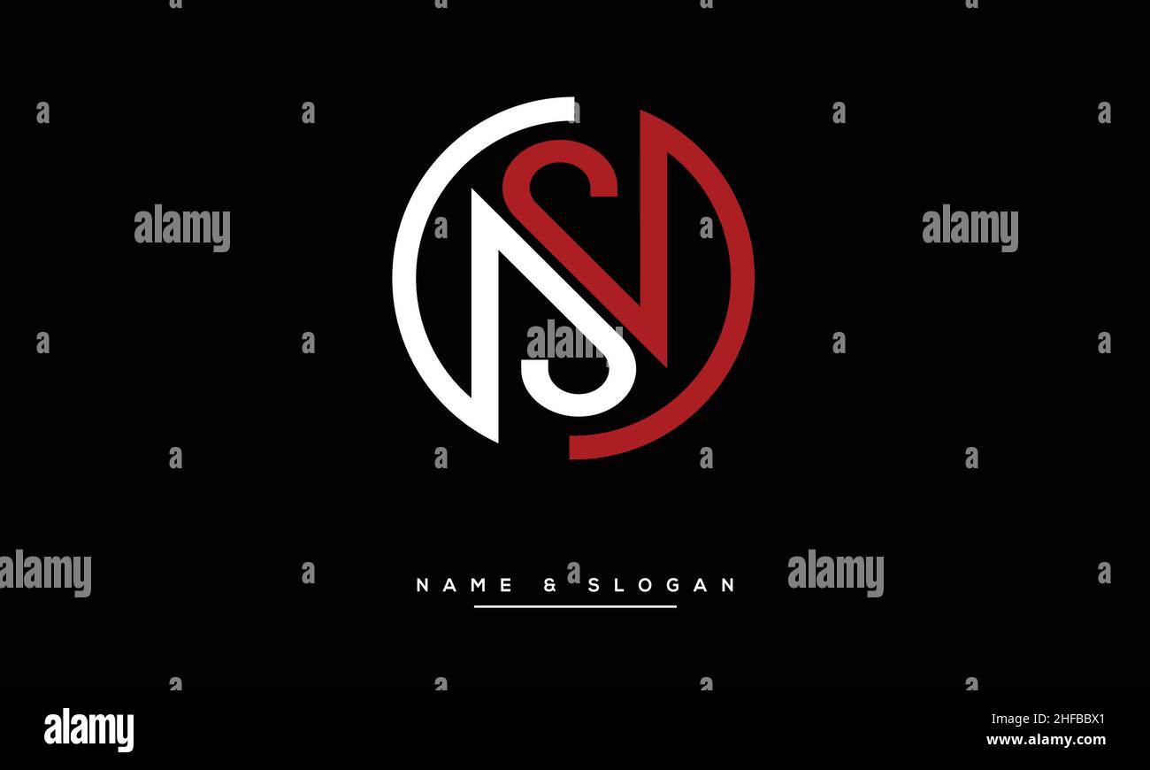 SN, NS Abstract Letters Logo monogram Stock Vector