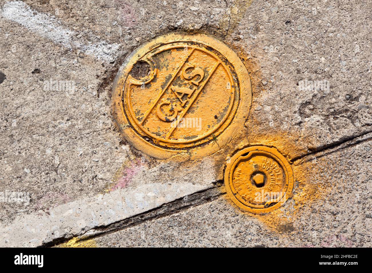 gas pipeline in the street in Charleston, USA Stock Photo Alamy