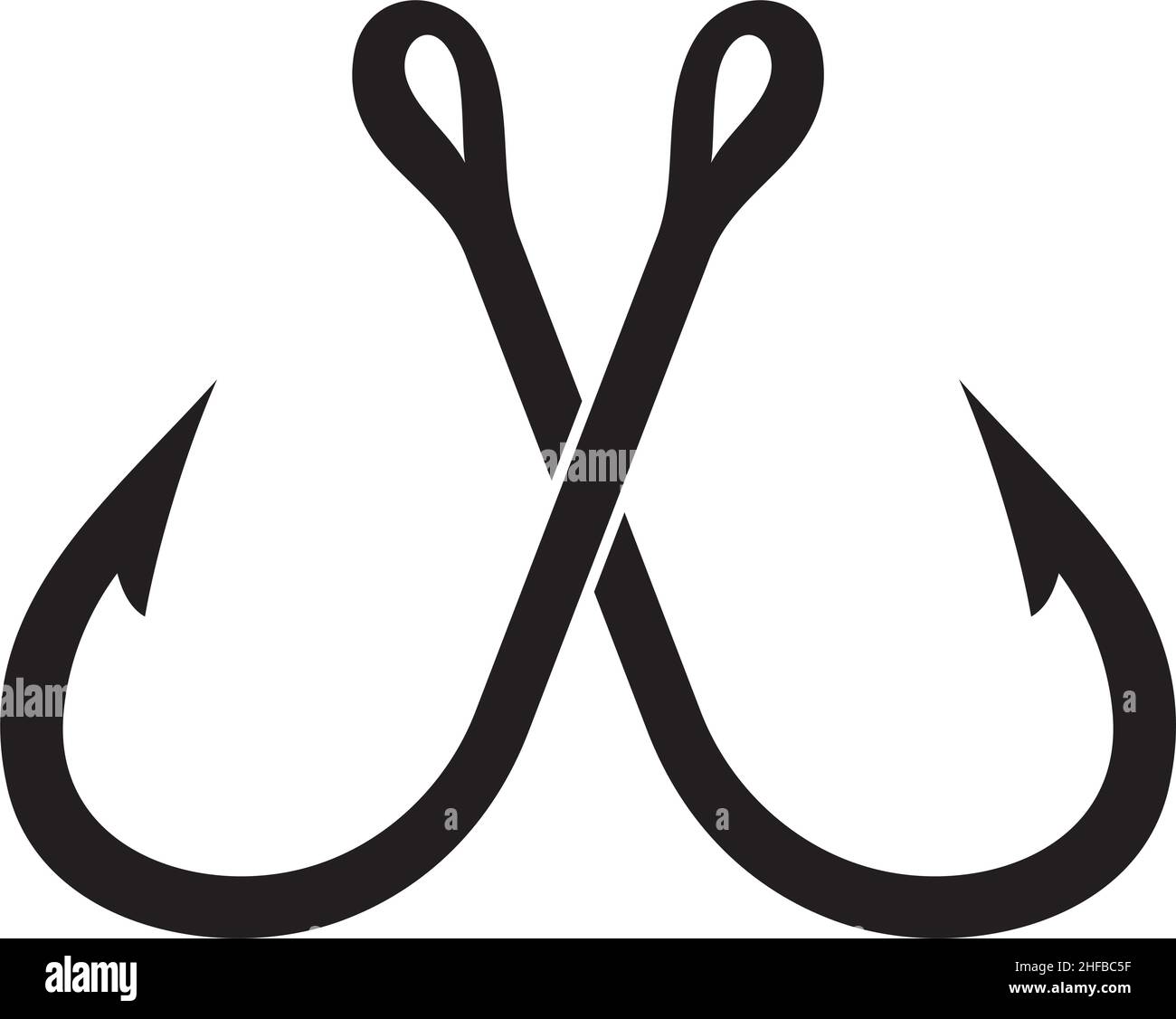 Crossed fishing hook hi-res stock photography and images - Alamy