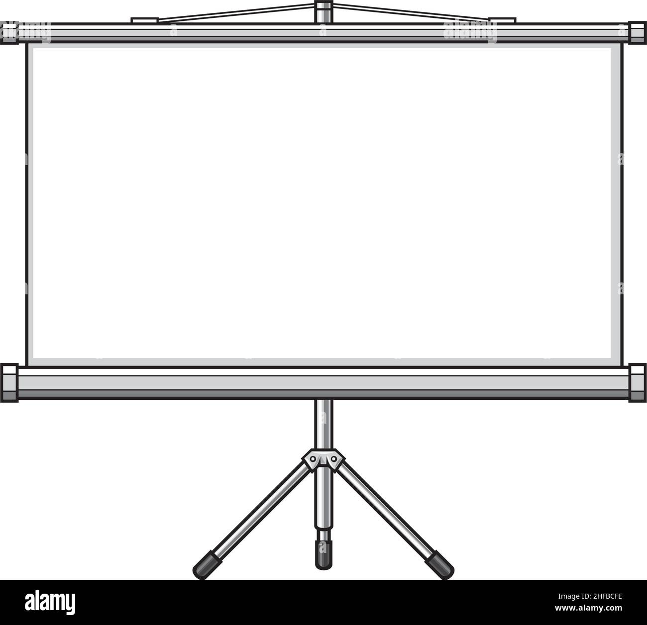 Blank presentation or projector roller screen. Vector illustration