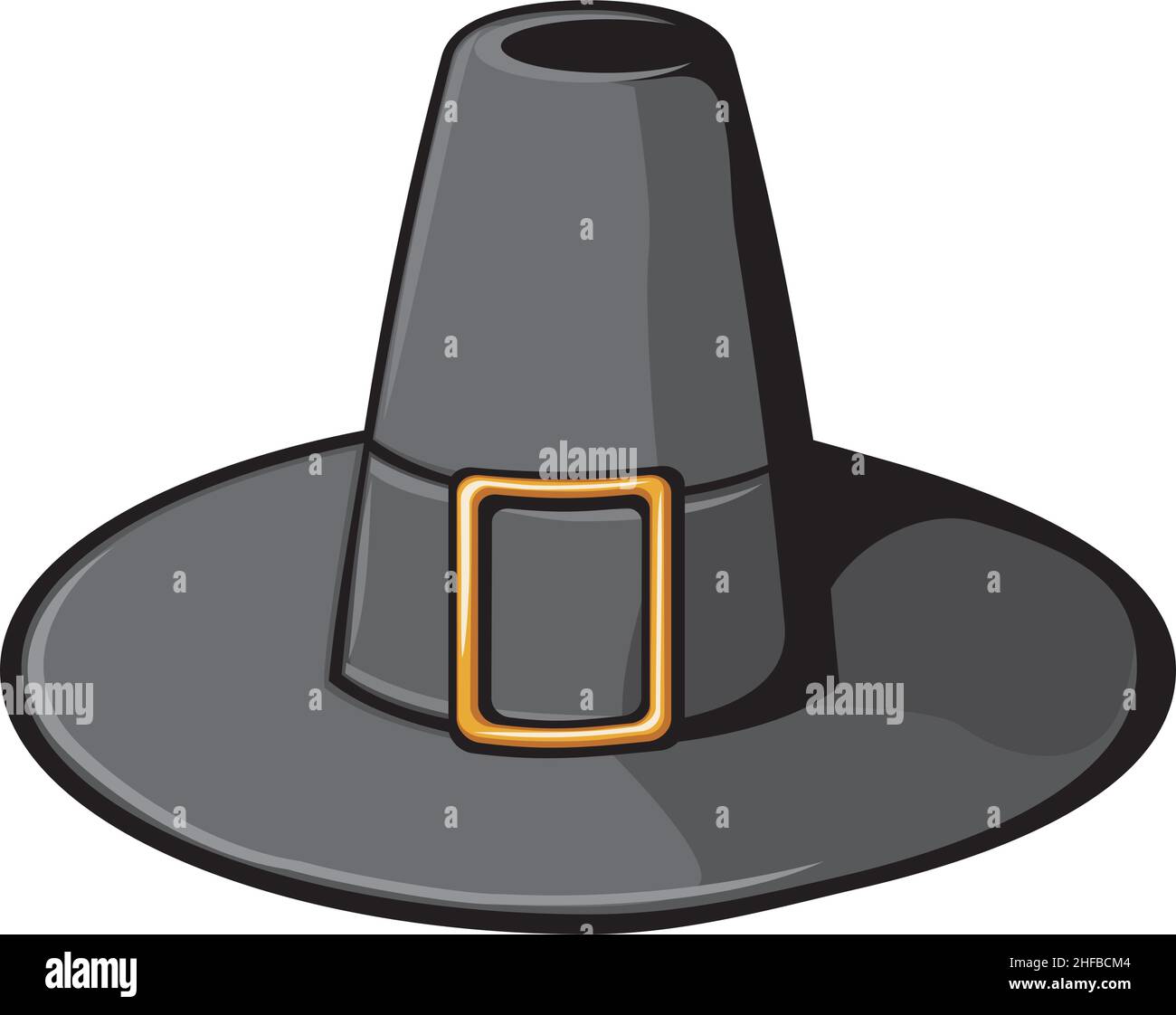 Black pilgrim hat vector illustration Stock Vector