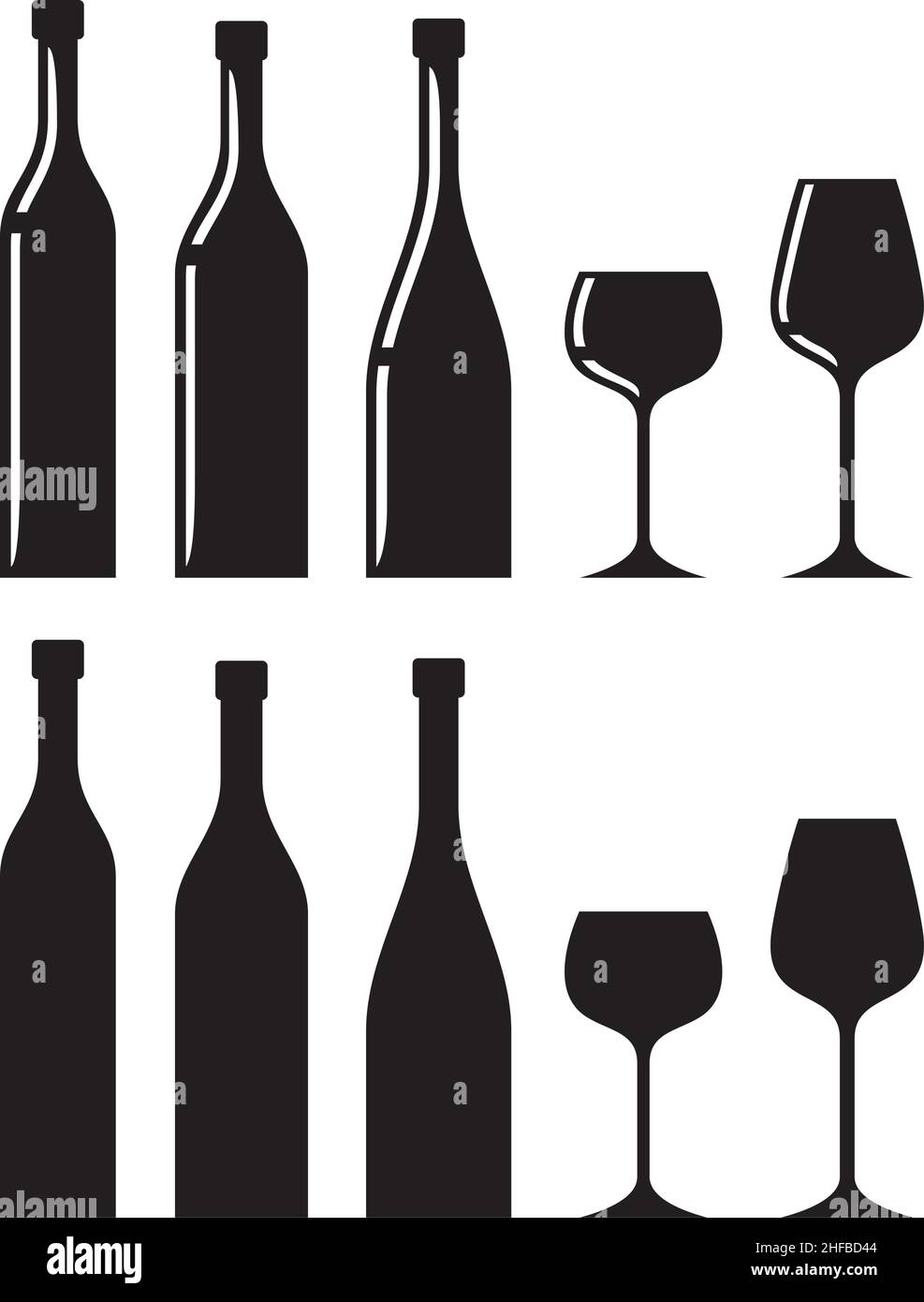 Bottles of wine and glasses vector illustration Stock Vector Image ...