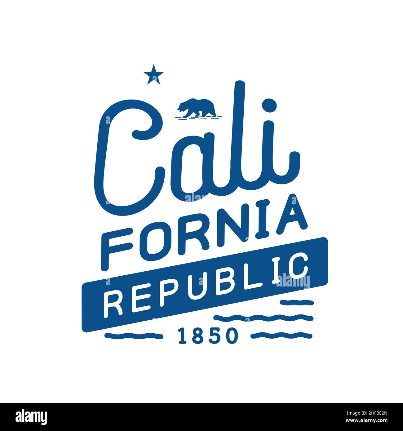 California Republic. California Typography Design Template. Vector and Illustration. Stock Vector