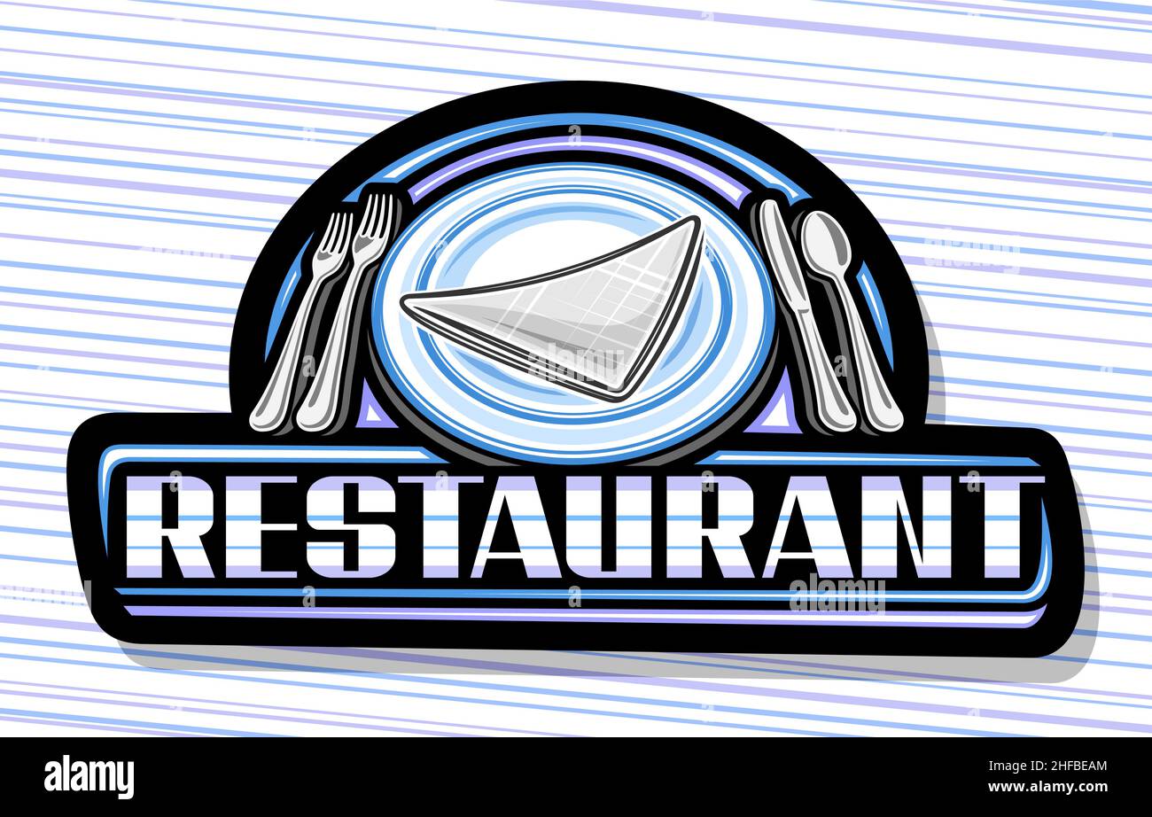 Vector logo for Restaurant, dark decorative sign board with