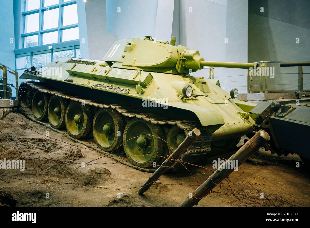 Soviet russian medium tank T-34 in Belarusian Museum Of Great Patriotic War in Minsk, Belarus Stock Photo
