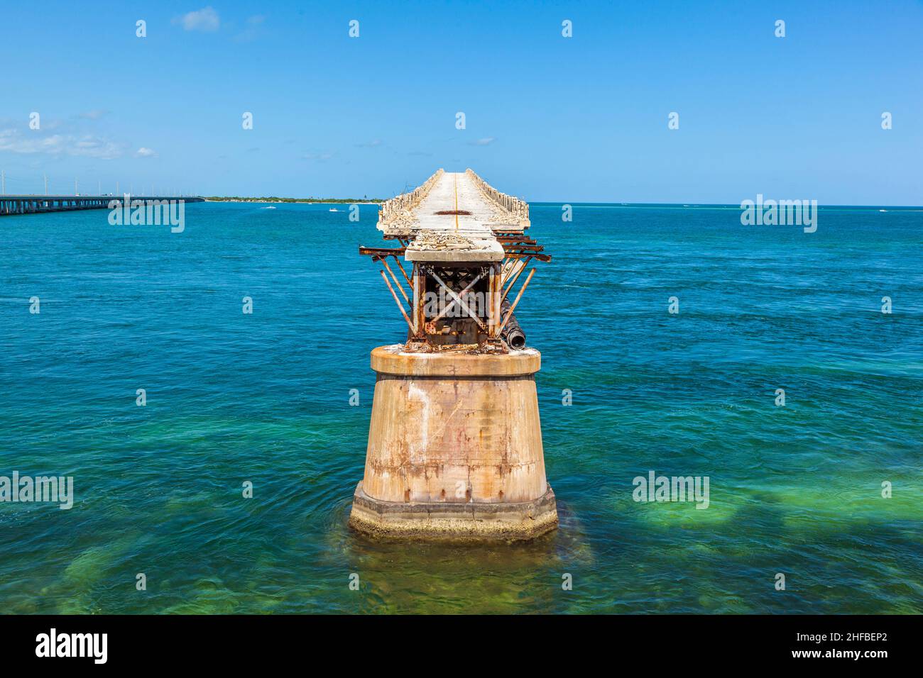 The old Railroad Bridge on the Bahia Honda Key in the Florida keys