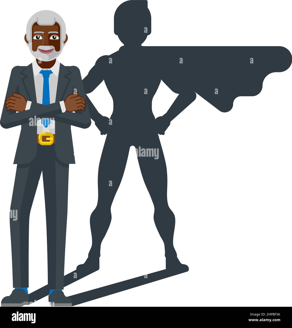 Business Person Super Hero Cartoon Mascot Stock Vector