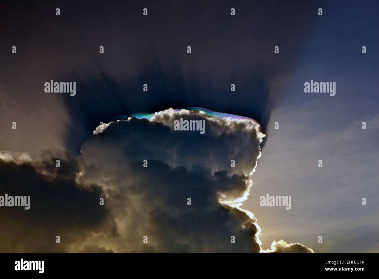 beautiful sky with clouds and colorful prisma light reflections Stock Photo Alamy