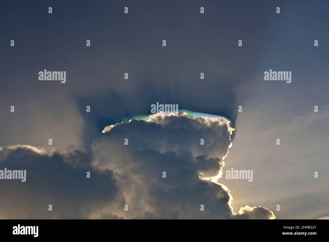 beautiful sky with clouds and colorful prisma light reflections Stock Photo Alamy