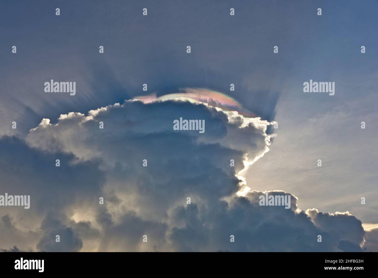 beautiful sky with clouds and colorful prisma light reflections Stock Photo  - Alamy