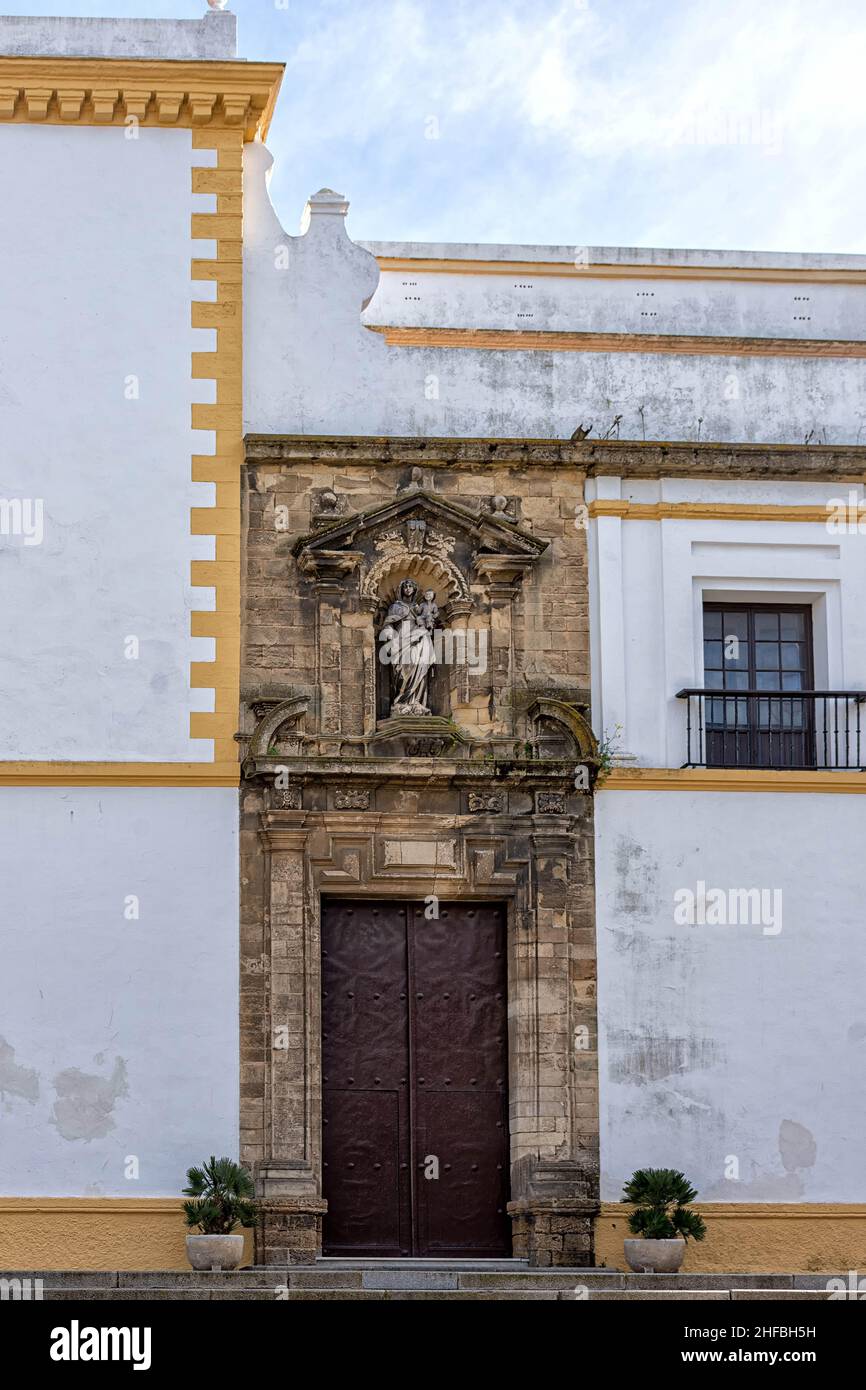 Azulejo y convento de Santo Domingo en Cádiz Stock Photo