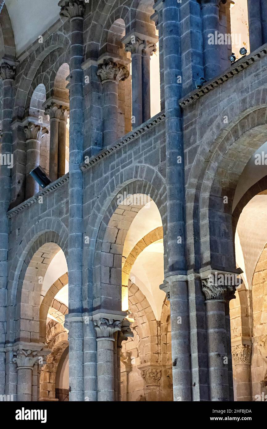 Interior de la catedral de Santiago de Compostela, España Stock Photo