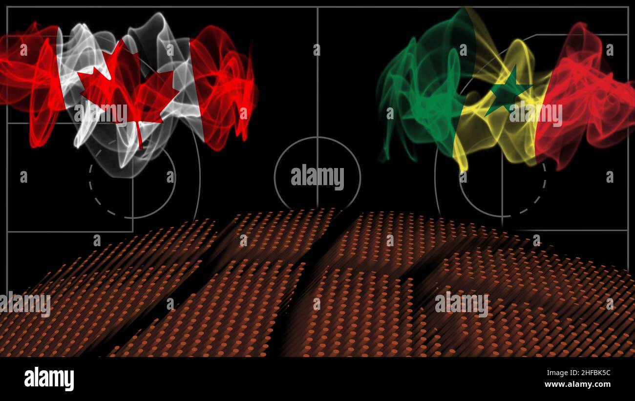 Canada vs Senegal Basketball, smoke flag, Sport game Stock Photo - Alamy