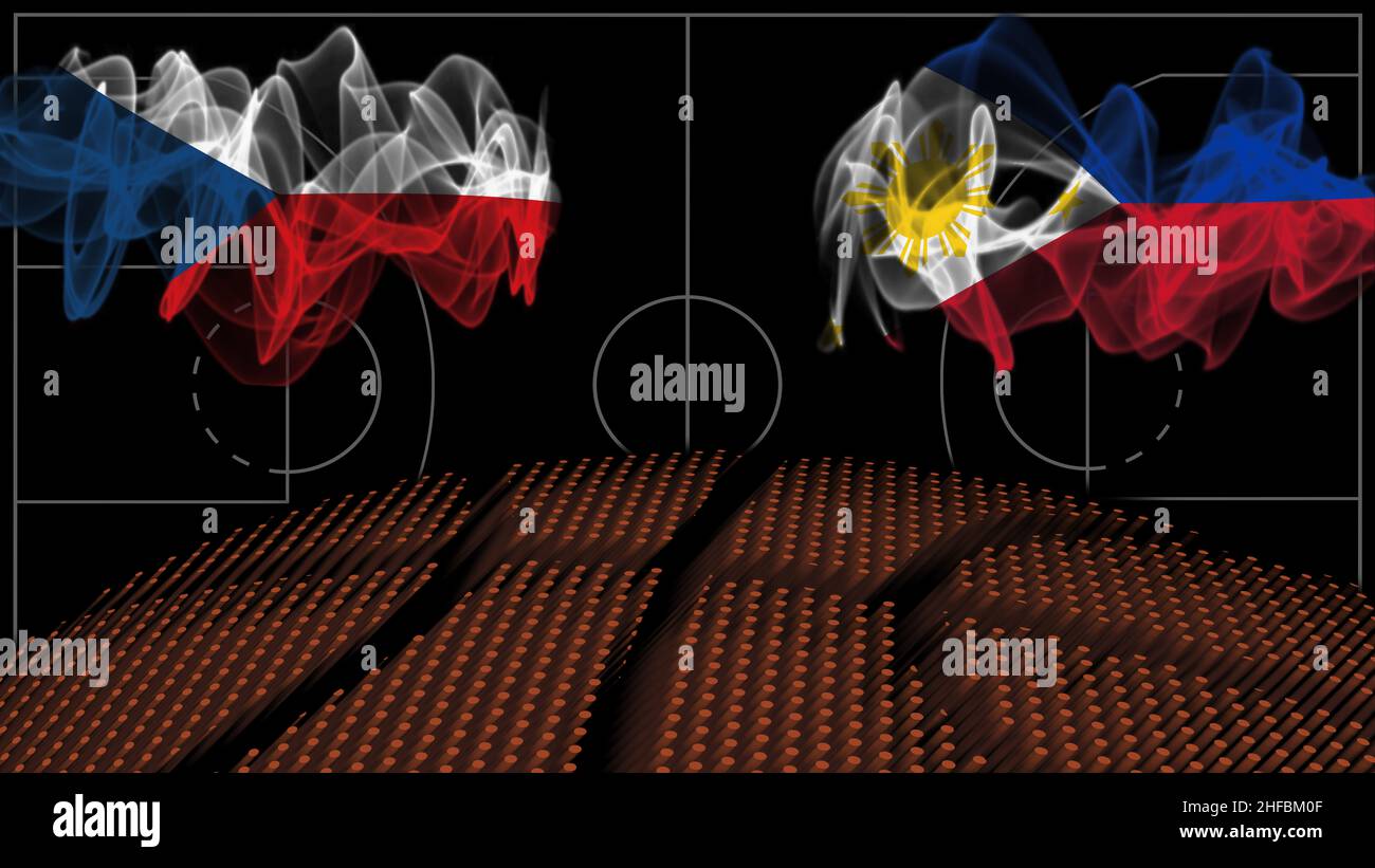 Czech Republic vs Philippines Basketball, smoke flag, Sport game Stock Photo