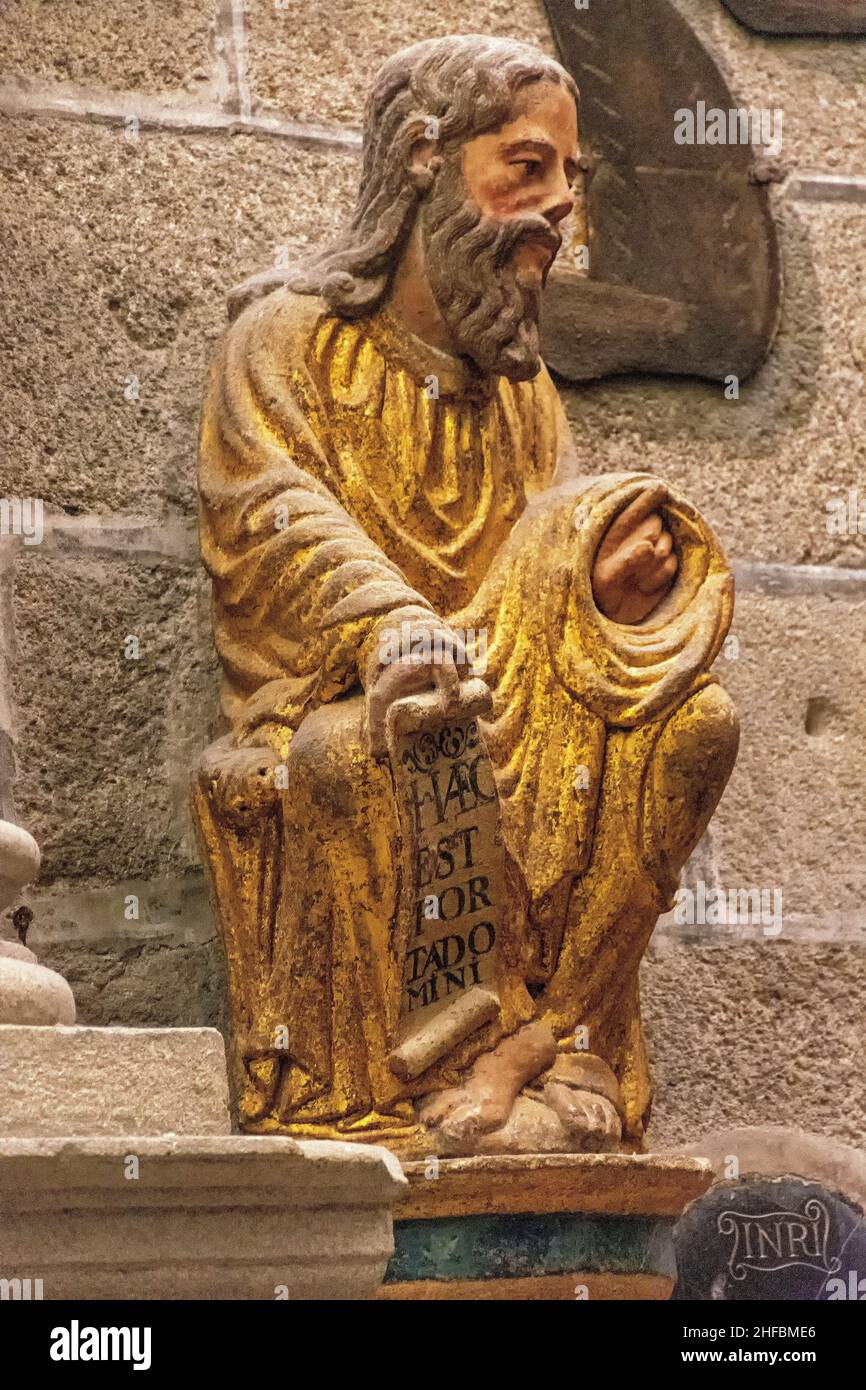 Imagen del Apostol Judas Tadeo en la puerta Santa de la Catedral de Santiago de Compostela, Galicia Stock Photo