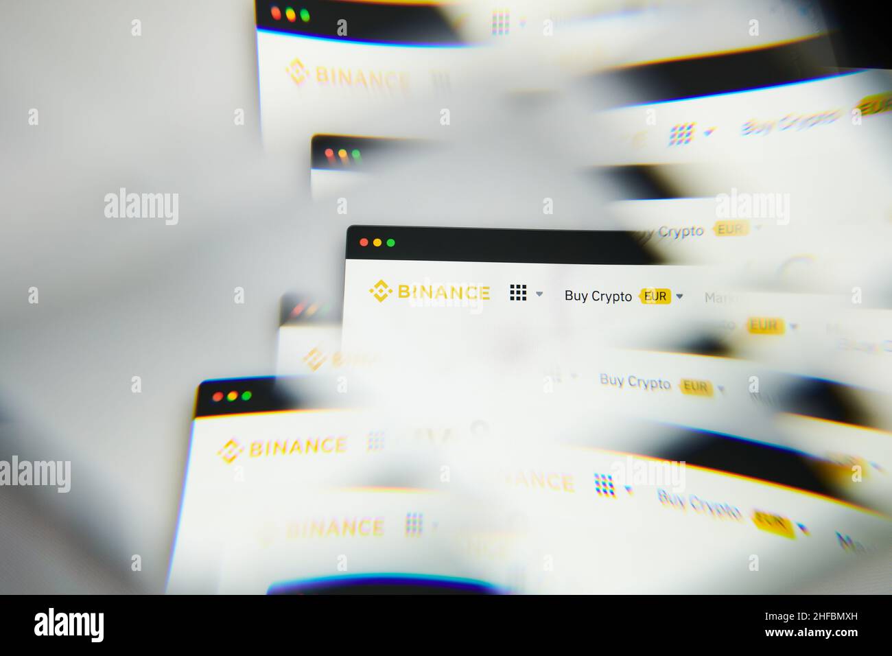 Binance Coin BNB logo on the screen of mobile phone, new virtual money and  crypto currency background, top view Stock Photo - Alamy