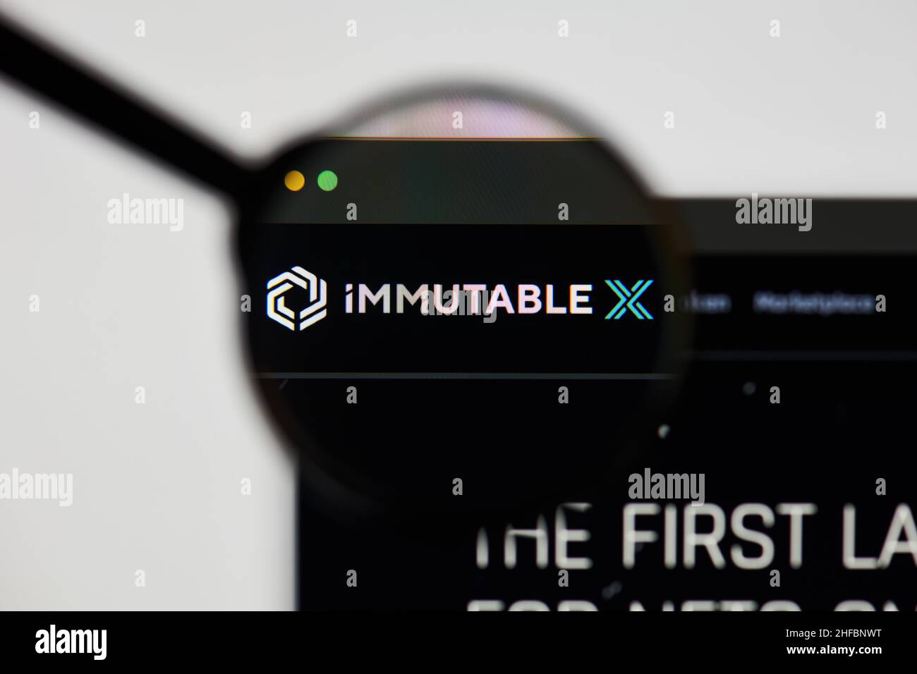 Milan, Italy January 11, 2022 immutable x IMX website's hp