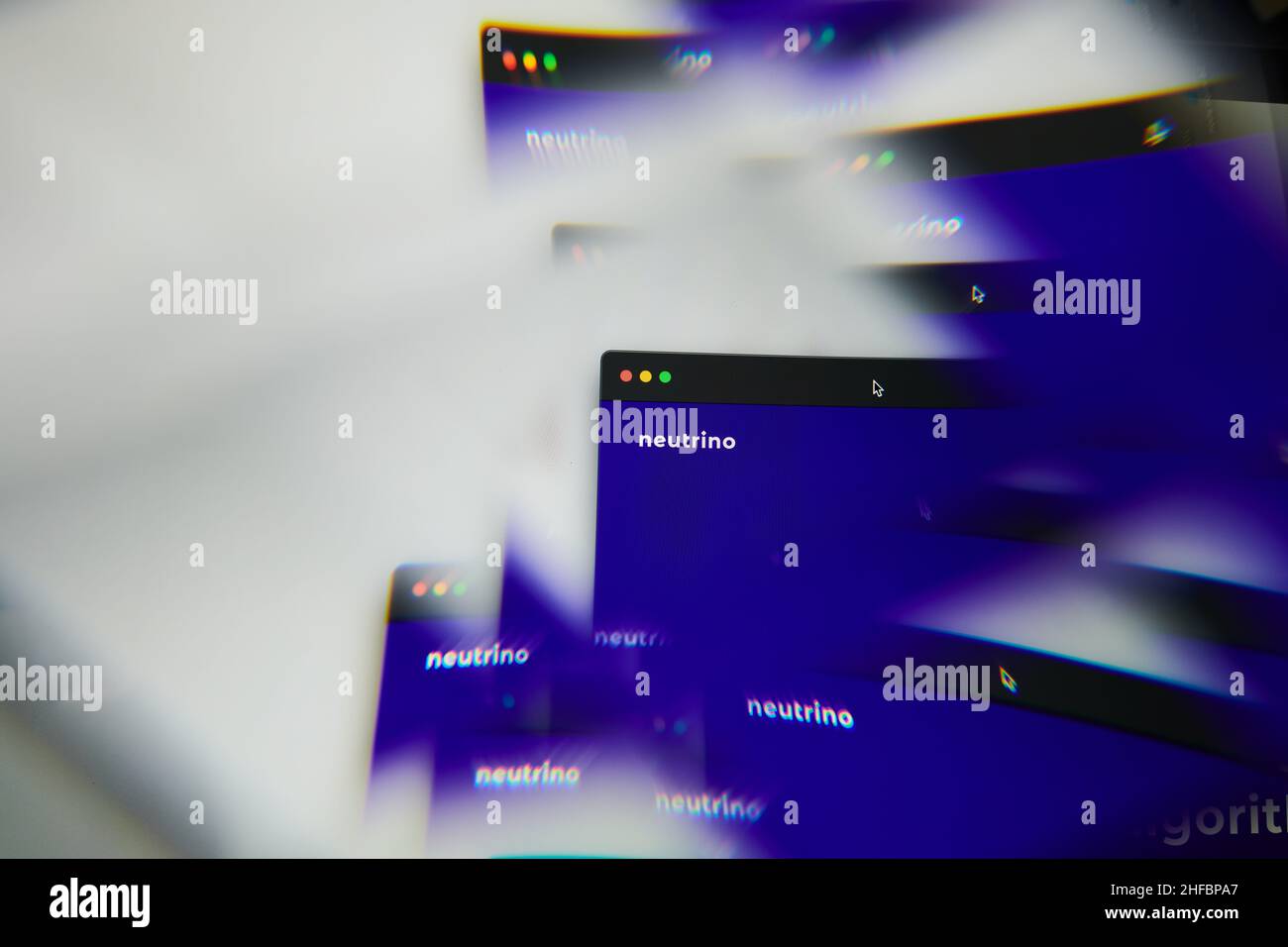 Milan, Italy - January 11, 2022: neutrino usd - USDN logo on laptop screen  seen through an optical prism. Dynamic and unique image form neutrino usd  Stock Photo - Alamy