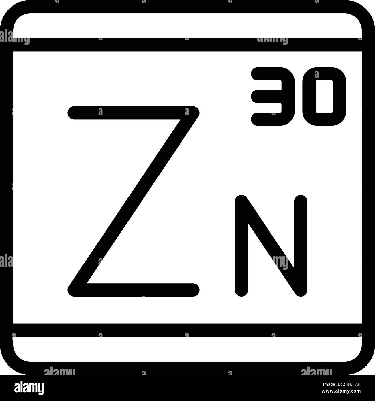 Zinc element icon outline vector. Vitamin food. Zn nutrition Stock Vector