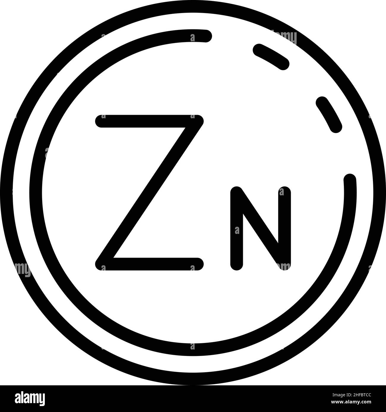 Zn element icon outline vector. Food mineral. Iron nutrition Stock Vector