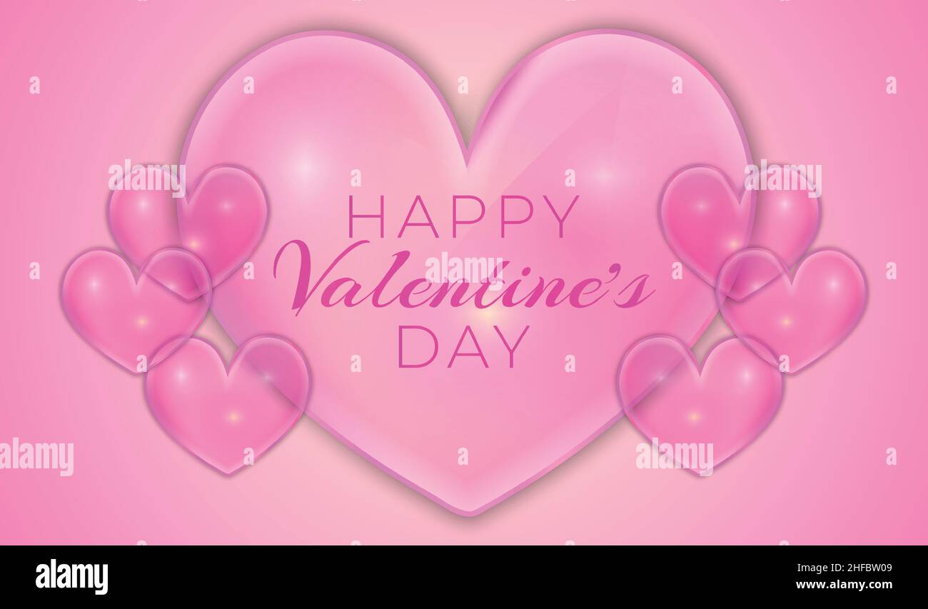 Pink Happy Valentine's Day Background Illustration Stock Vector Image ...