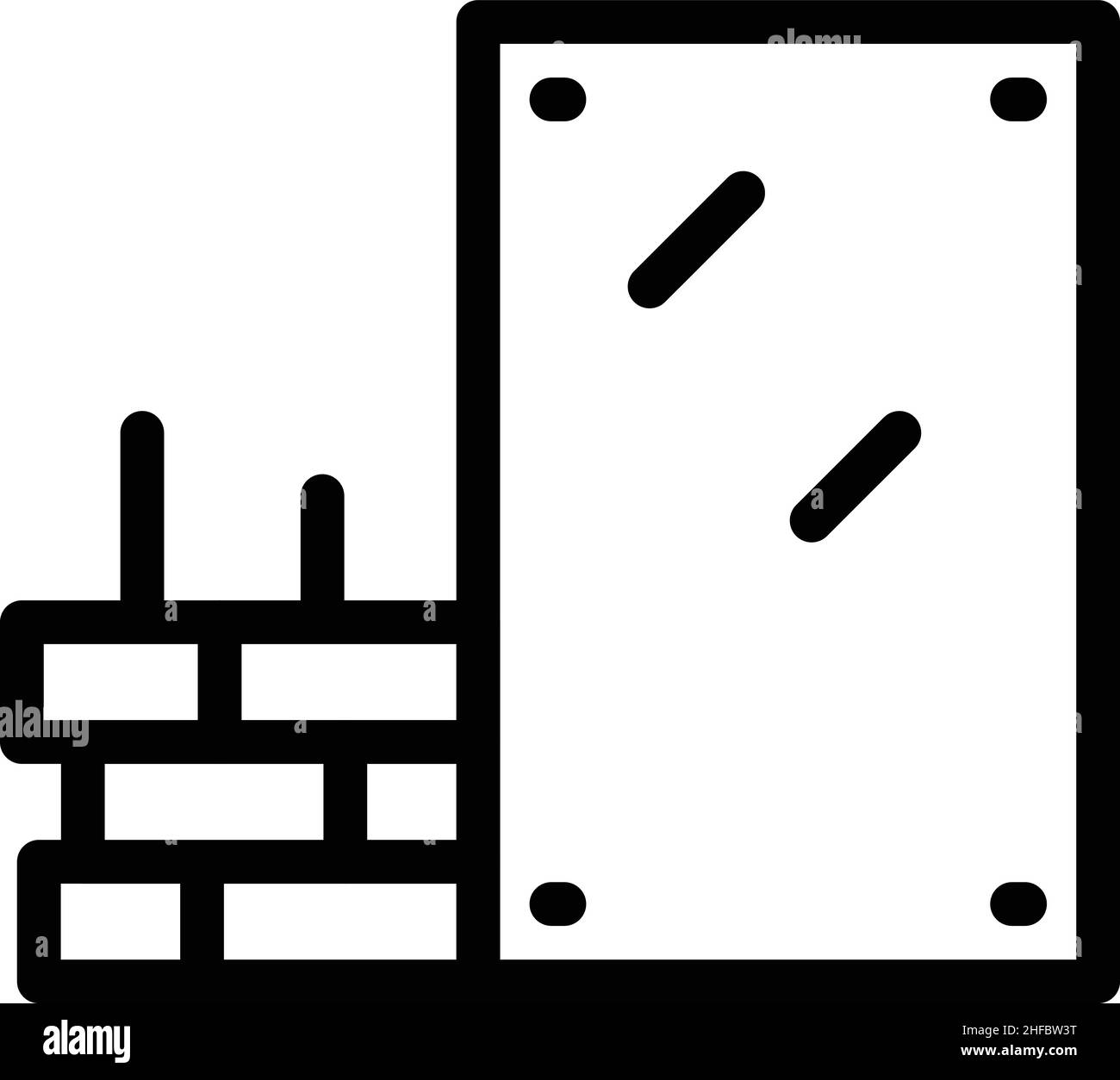 Brick drywall icon outline vector. Plaster house. Putty cement Stock