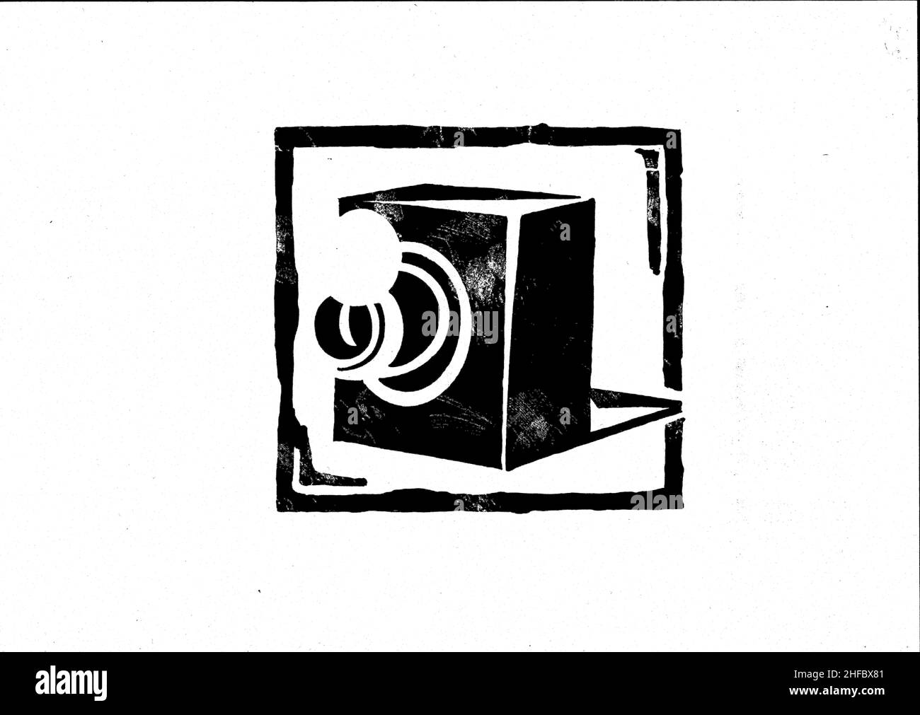 Black and white icon/symbol of a box camera Stock Photo - Alamy