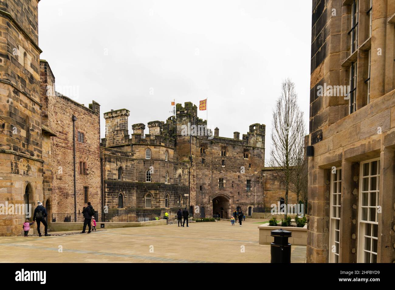 Lancaster, UK - 4th January 2020: Lancaster castle, a medieval roman fortress used as a prison during the English Civil war. Now a popular visited sit Stock Photo