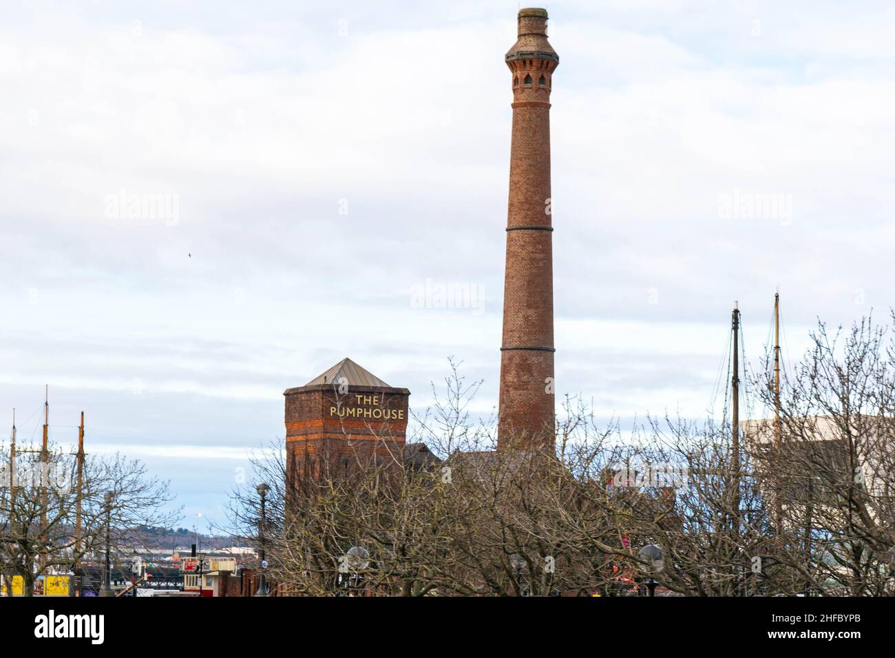 Liverpool, UK - 6 January 2020: The Pump house public bar and restaurant on the Merseyside waterfront near the Tate Museum in Liverpool city centre. Stock Photo