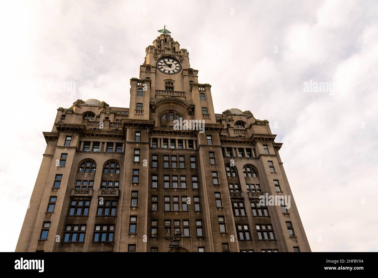 Isolated image of the famous Royal Liver Building, one of Liverpool's ...