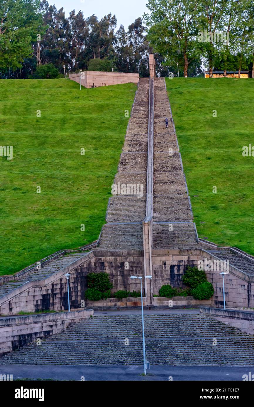 Escaleras de acceso al parque de Carlomagno / Access stairs to Charlemagne Park Santiago de Compostela, Galicia Stock Photo