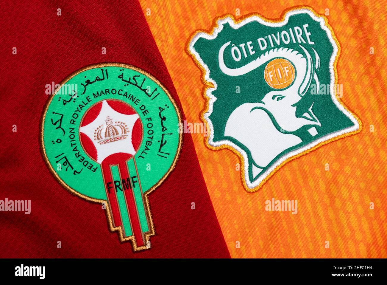 Close up of National Football team kit. Stock Photo