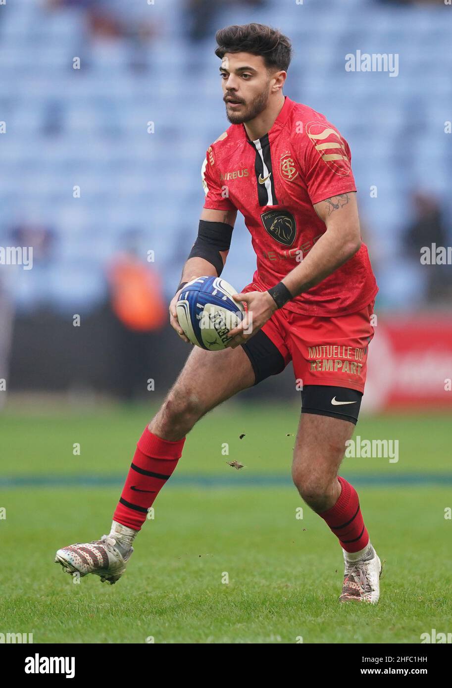 Toulouse's Romain Ntamack during the Heineken Champions Cup, Pool A match  at Coventry Building Society Arena, Coventry. Picture date: Saturday  January 15, 2022 Stock Photo - Alamy