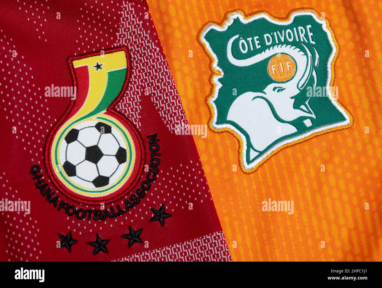 Close up of National Football team kit. Stock Photo