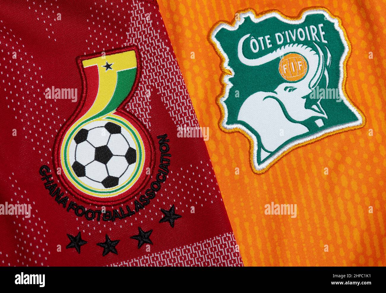 Close up of National Football team kit. Stock Photo