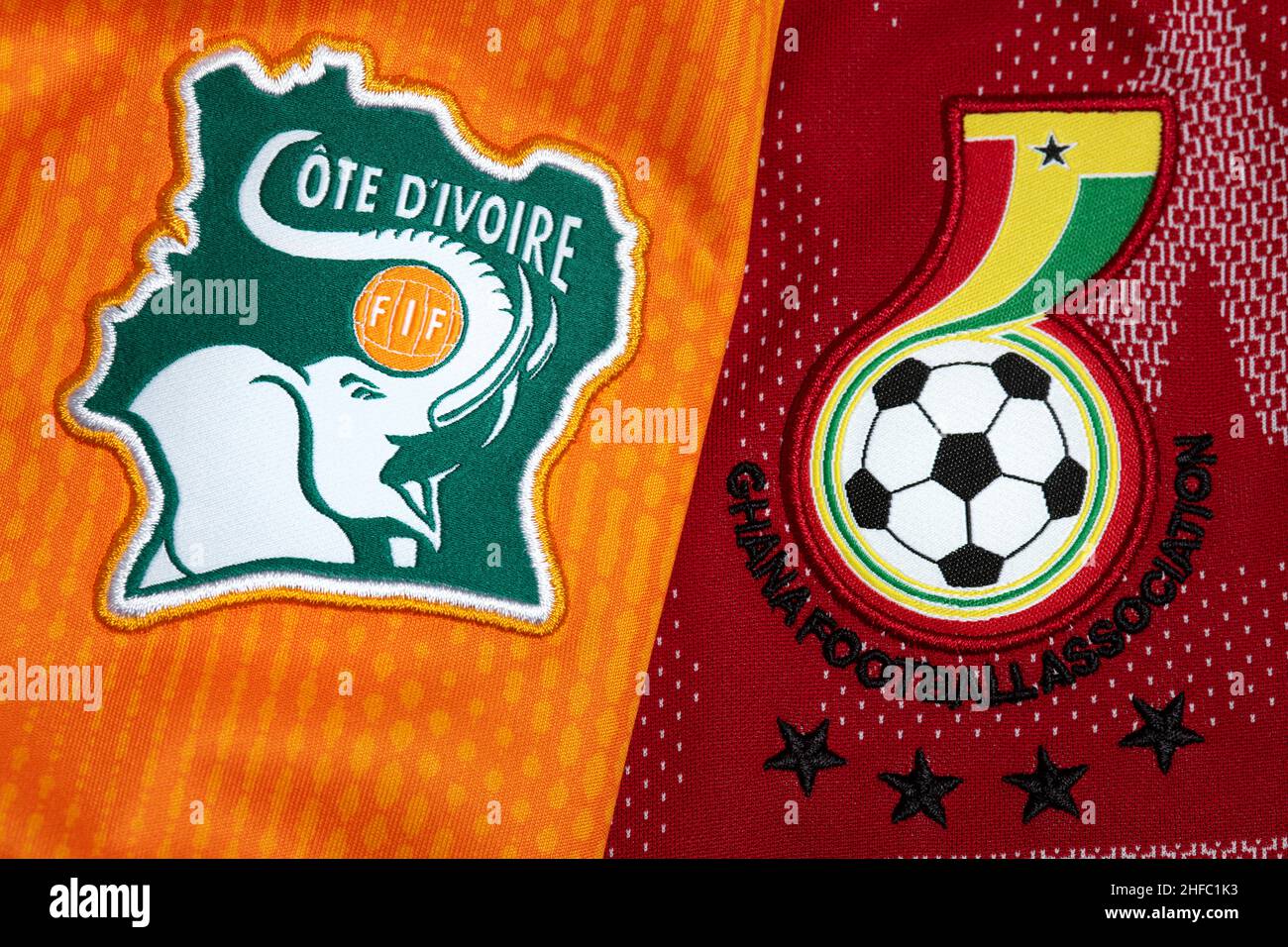 Close up of National Football team kit. Stock Photo