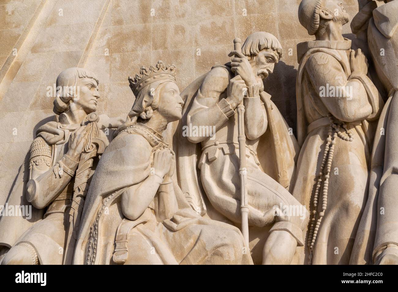 Monument to the discoveries, Padrão dos Descobrimentos, on the Tagus in Belem, Lisboa. Celebrating the Portuguese Age of Discovery, Explorations. Trav Stock Photo