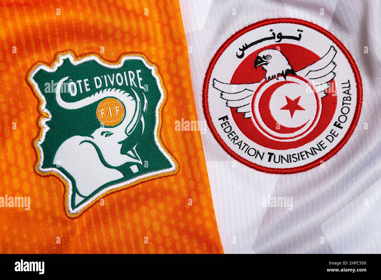 Close up of National Football team kit. Stock Photo