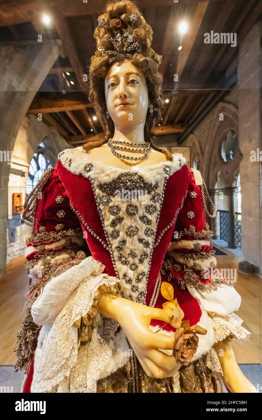 England, London, Westminster Abbey, The Queen's Diamond Jubilee Galleries, Funeral Effigy Made of Wax and Wood of Frances Teresa Stewart, Duchess of R Stock Photo