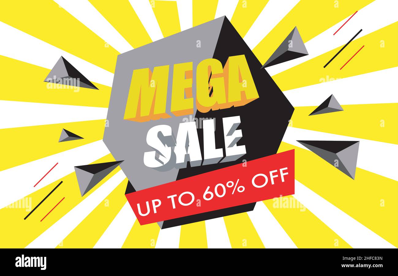 Sales Banner In 3D Vector. Stock Vector