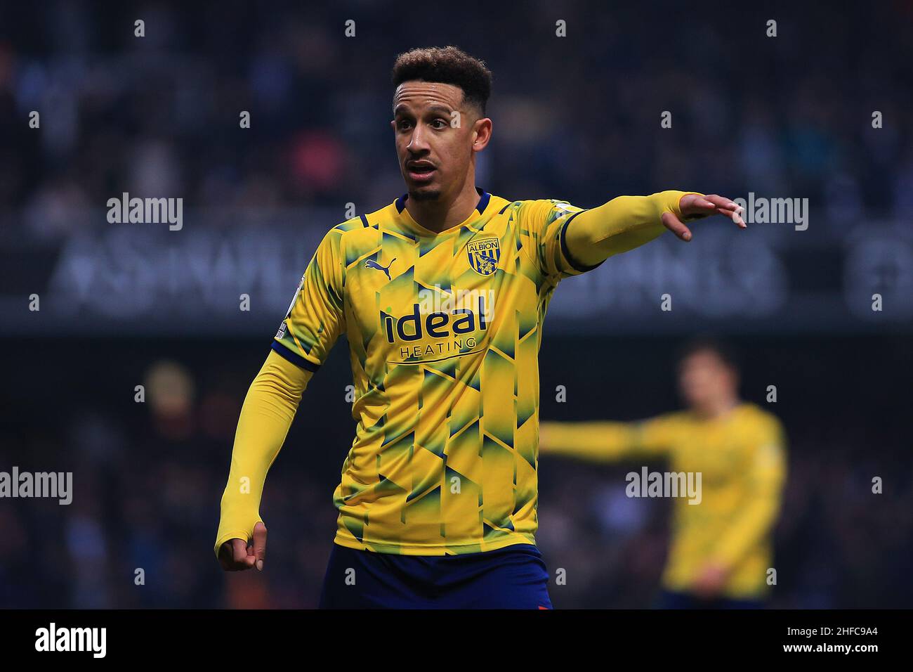 London, UK. 15th Jan, 2022. Callum Robinson of West Bromwich Albion in action during the game. EFL Skybet Championship match,  Queens Park Rangers v West Bromwich Albion at The Kiyan Prince Foundation Stadium, Loftus Road  in London on Saturday 15th January 2022. this image may only be used for Editorial purposes. Editorial use only, license required for commercial use. No use in betting, games or a single club/league/player publications. pic by Steffan Bowen/Andrew Orchard sports photography/Alamy Live news Credit: Andrew Orchard sports photography/Alamy Live News Stock Photo
